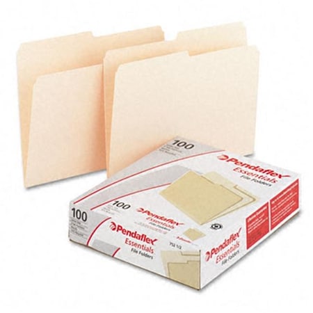 Pendaflex Essentials Pendaflex Essentials 752-1/2 File Folders- 1/2 Cut- Top Tab- Letter- Manila- 100/Box 752-1/2